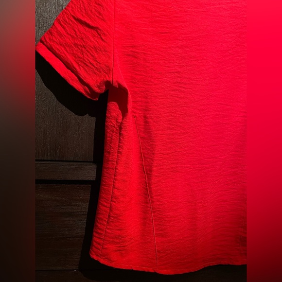Red Chinese Tang Shirt - Short Sleeves - Picture 4 of 4